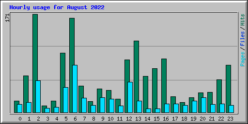 Hourly usage for August 2022